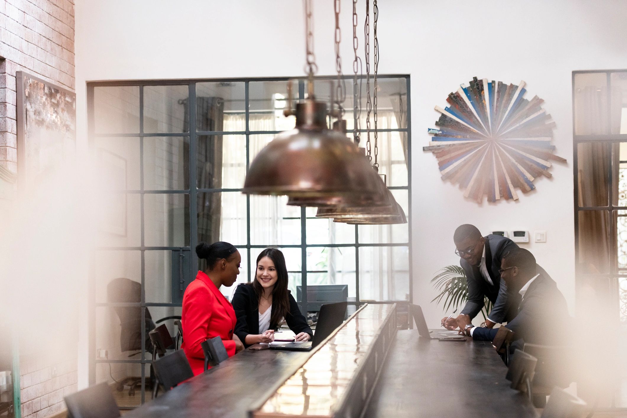 Professionals working together in a conference setting